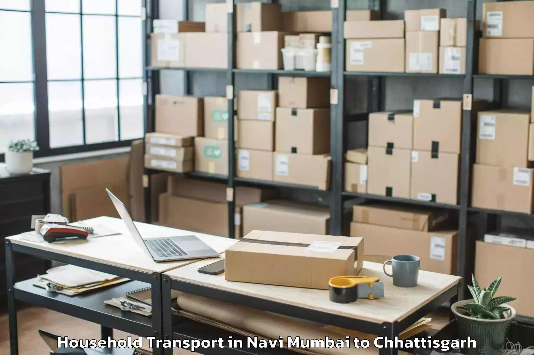 Affordable Navi Mumbai to Mohla Household Transport